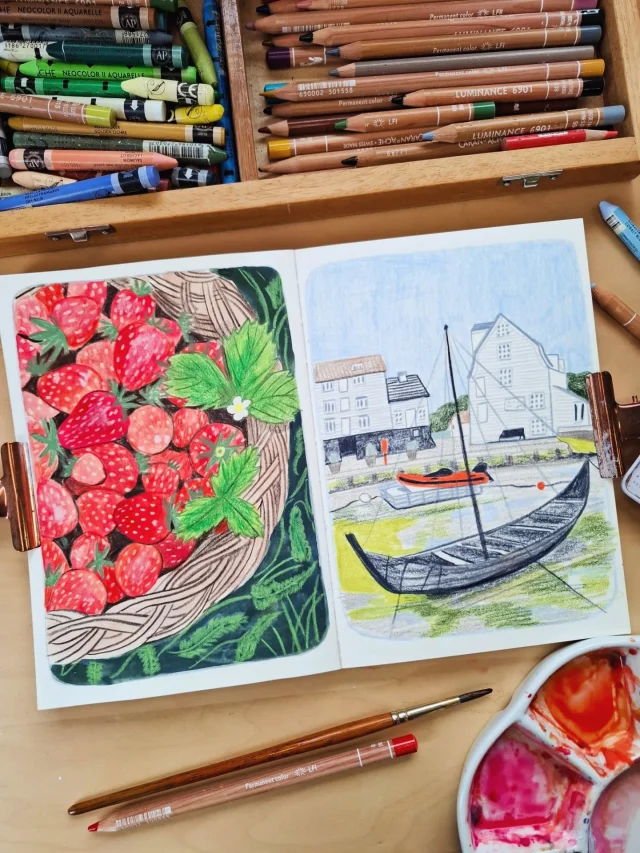 Some really lovely references from @drawdailytogether this week! 

Thanks @merilintod and @fioletowacytryna ❤️

#sketchbookillustration #stilllifeillustration
#sketchbookartist