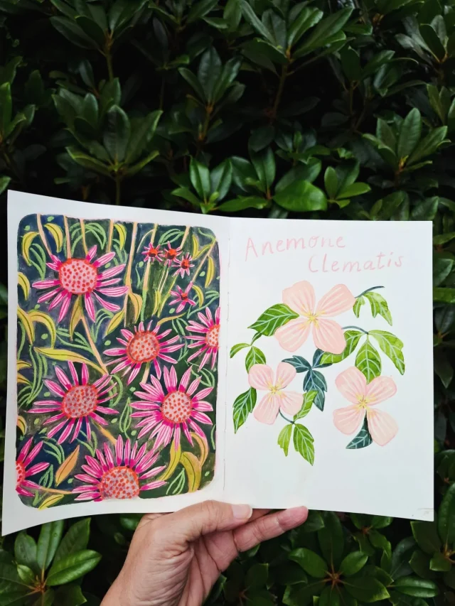 Catching up with day 1 and 2 of @joyjenstudio flower challenge! I've never felt confident drawing/painting flowers so I'm looking forward to getting some practice in this month. Here we have Echinacea and Clematis to kick things off. 
 
#botanicalsketch #flowerillustrations
